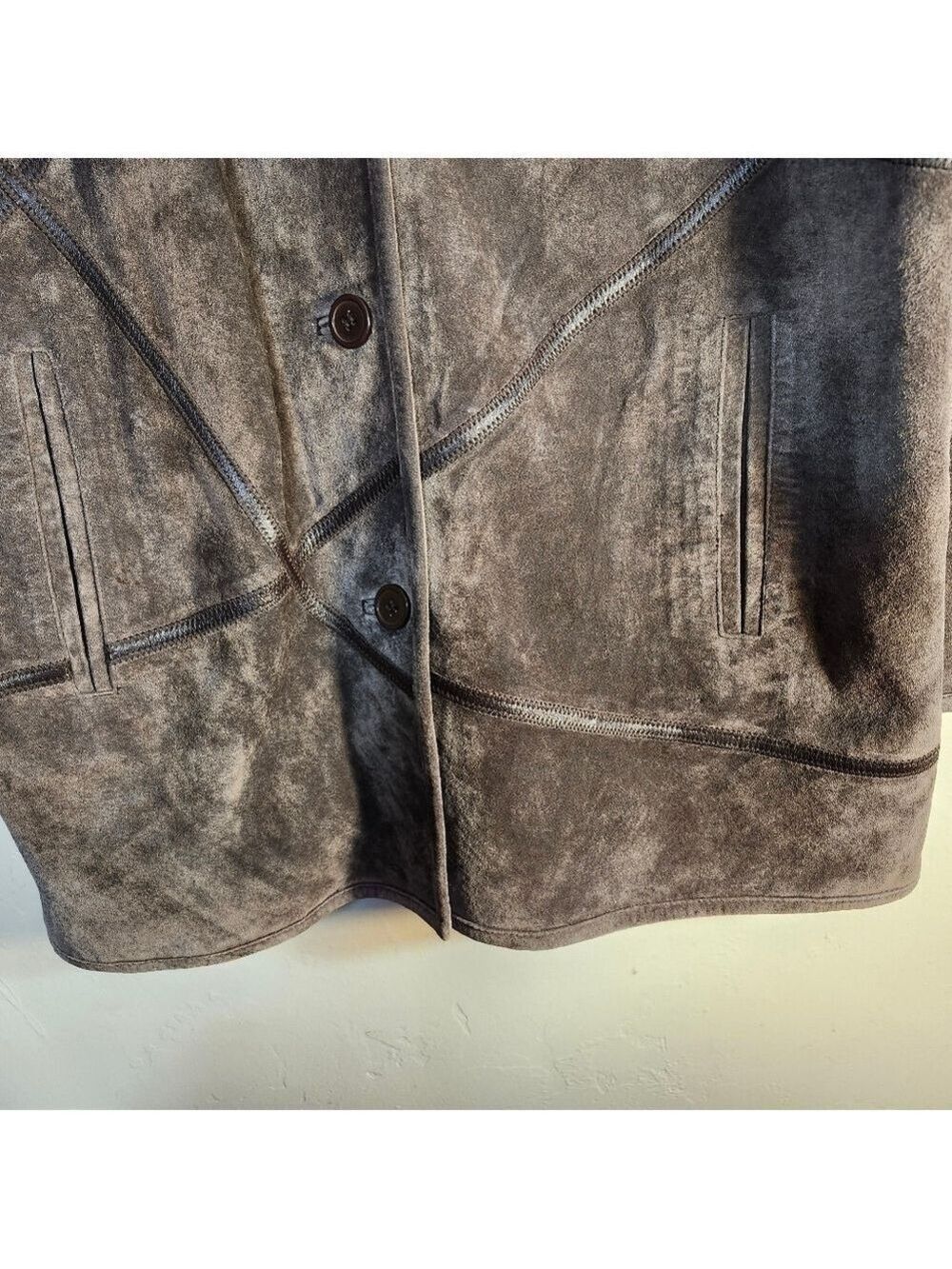 Linea by Louis Dell O'lio Women's Brown Suede & Leather Jacket Sz L - Picture 5 of 7